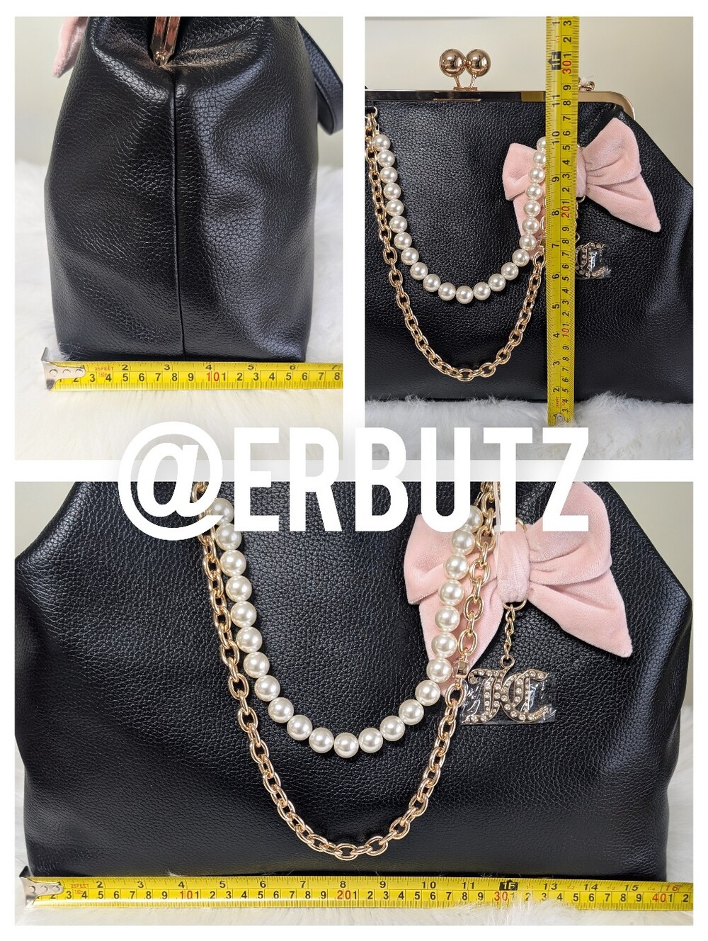 Viral 🎥 Juicy Couture Chic Y2K Large Kiss Lock Frame Clutch, Licorice + Pink 🩷 - Picture 10 of 16